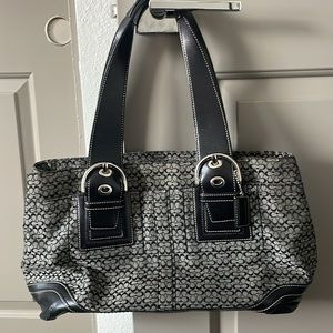 Black and grey medium Coach bag